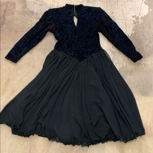 Vintage Tom d’auria drop waist sparkly maxi mother of the bride evening dress